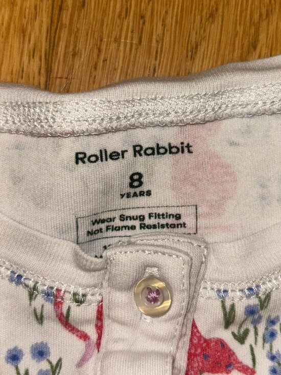 Roller Rabbit Kids Pajama Set - White with Cheetah Print - Picture 3 of 3